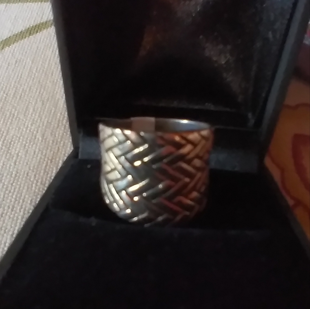 $14 💎🎁CIGAR BAND  Basketweave 925 SS Ring😯 - Picture 6 of 8